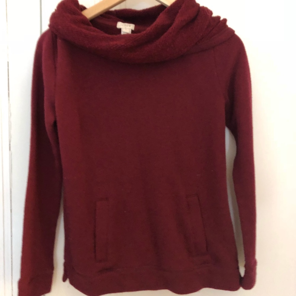 J. Crew Cowl neck burgundy sweater -Size S